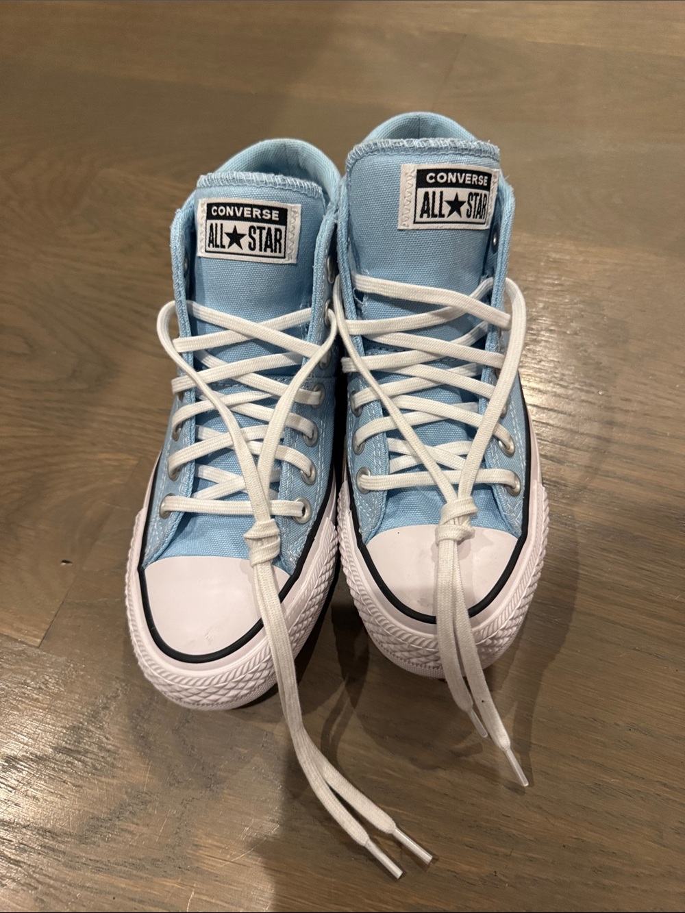 Converse Kids Light Blue High-Top Sneakers with White Accents